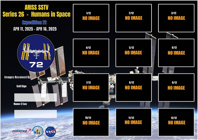 ARISS SSTV - Expedition 72 - Series 26 Humans in Space