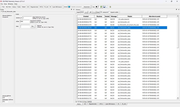 UMKA-1 telemetry 08.08.24 @0904UTC