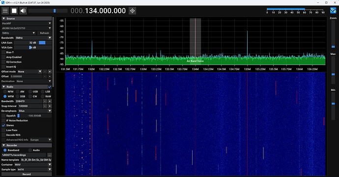 hackrf airband 134 MHz