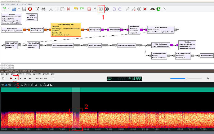 GNU Radio 3.10 + ocenaudio